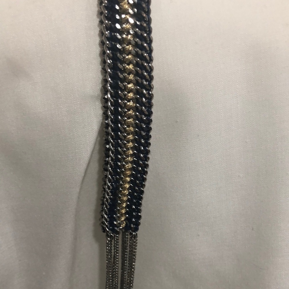 Stella & Dot Tessa Fringe Silver Toned Necklace - Picture 5 of 10